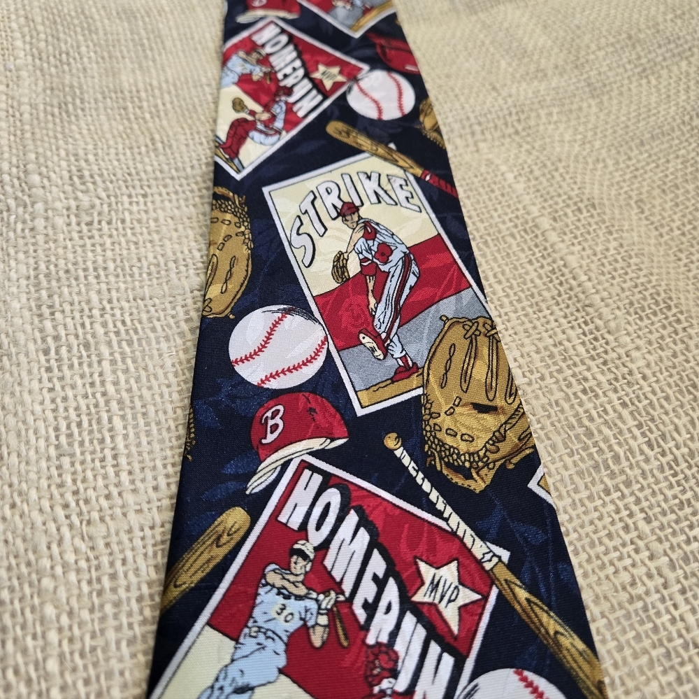 Renaissance Baseball Tie Sports Themed Tie - Picture 3 of 6